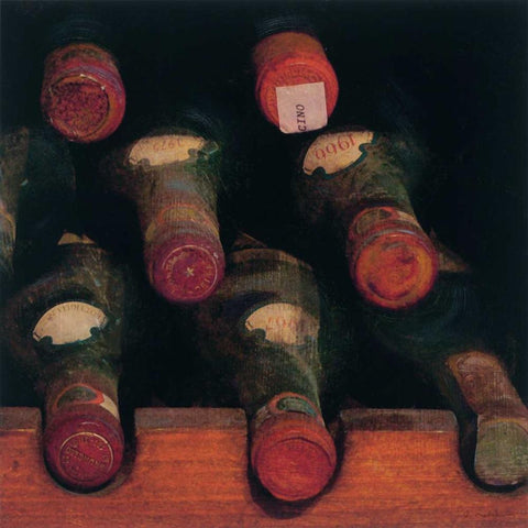 Vintage Wine Cellar II Black Modern Wood Framed Art Print by Melious, Amy
