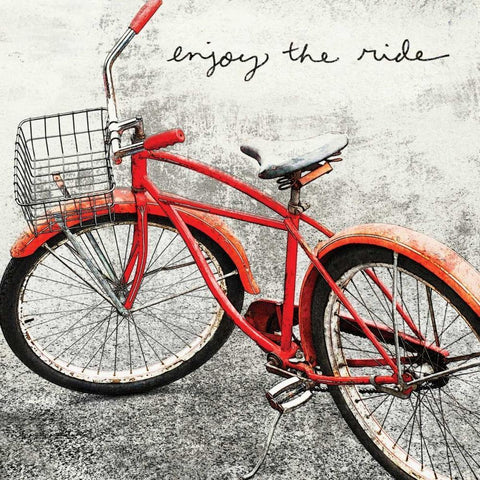 Enjoy the Ride White Modern Wood Framed Art Print with Double Matting by Melious, Amy