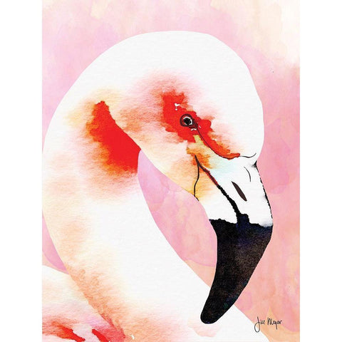 Amazing Flamingos I White Modern Wood Framed Art Print by Meyer, Jill