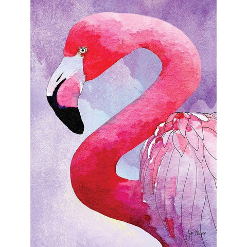 Amazing Flamingos III White Modern Wood Framed Art Print by Meyer, Jill