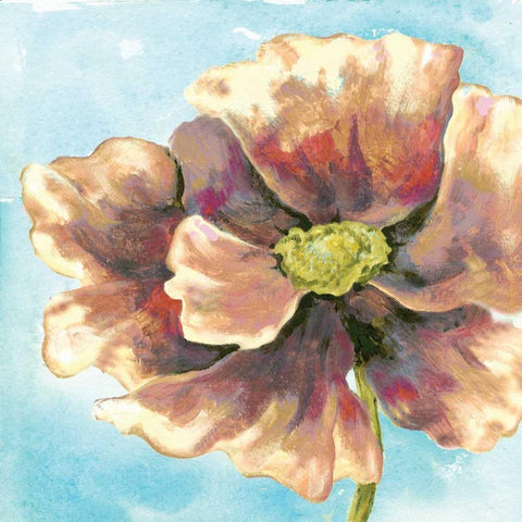 Fresh Poppies II Gold Ornate Wood Framed Art Print with Double Matting by Ferry, Margaret