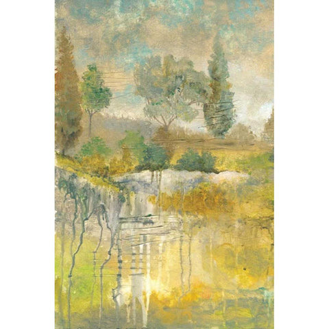 Drippy Landscape II Gold Ornate Wood Framed Art Print with Double Matting by Ferry, Margaret