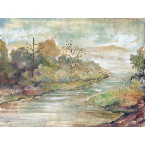 Placid Waters II White Modern Wood Framed Art Print by Ferry, Margaret