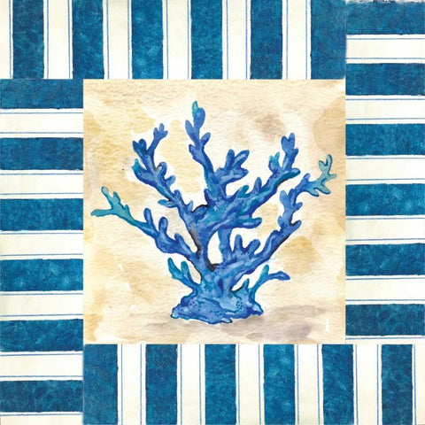 Nautical Coral White Modern Wood Framed Art Print with Double Matting by Ferry, Margaret