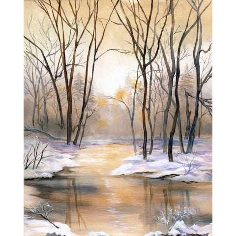 Snowy River Black Modern Wood Framed Art Print with Double Matting by Ferry, Margaret