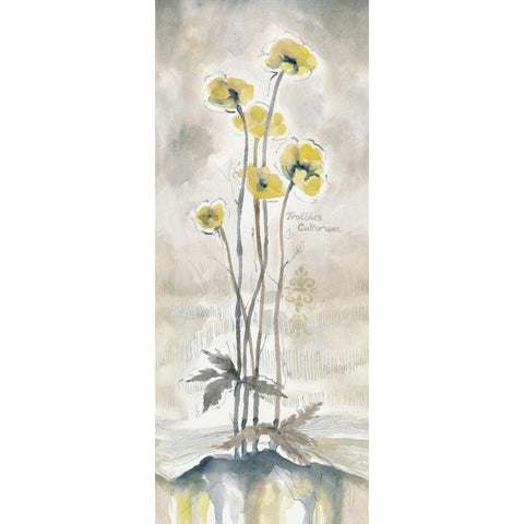 Yellow Blossoms I White Modern Wood Framed Art Print by Ferry, Margaret