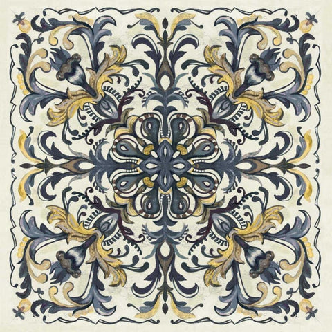 Tile Patterns II Gold Ornate Wood Framed Art Print with Double Matting by Ferry, Margaret