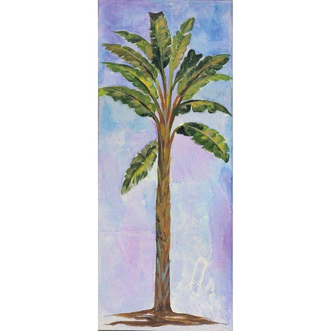 Single Palm II Black Modern Wood Framed Art Print with Double Matting by Ferry, Margaret