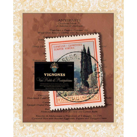 Italian Menu Gold Ornate Wood Framed Art Print with Double Matting by Matla, Jennifer