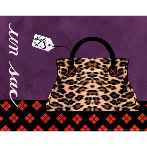 Leopard Handbag III Black Modern Wood Framed Art Print with Double Matting by Matla, Jennifer