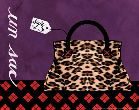 Leopard Handbag III White Modern Wood Framed Art Print with Double Matting by Matla, Jennifer