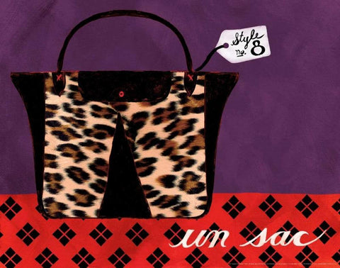 Leopard Handbag IV Black Ornate Wood Framed Art Print with Double Matting by Matla, Jennifer