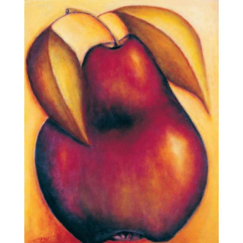 Pear White Modern Wood Framed Art Print by Macaulay, Angus