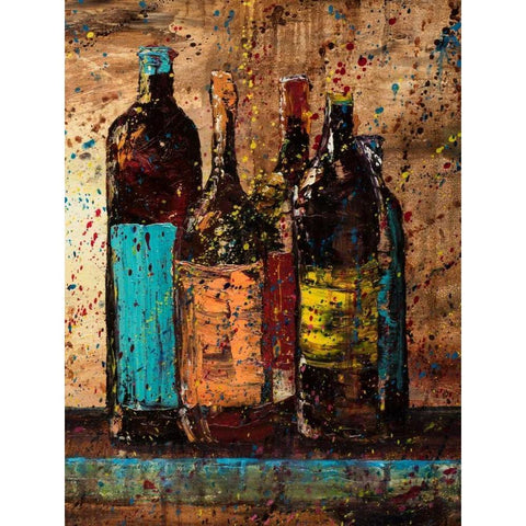 Wine Vino Wine II Black Modern Wood Framed Art Print with Double Matting by Monahan, Jodi