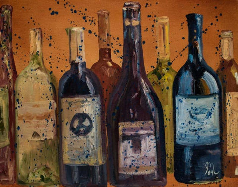 Wine Enjoyed Black Ornate Wood Framed Art Print with Double Matting by Monahan, Jodi