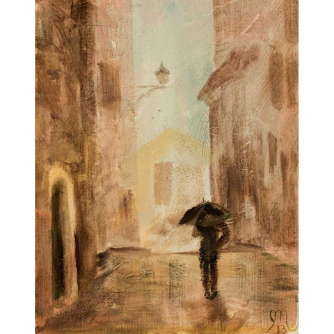 Love the Rain Gold Ornate Wood Framed Art Print with Double Matting by Monahan, Jodi