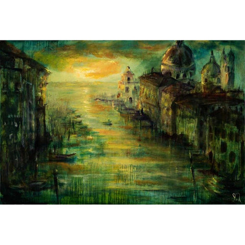 Venezia Basilica White Modern Wood Framed Art Print by Monahan, Jodi