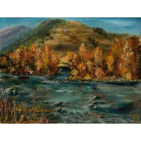 Fall Comes Black Modern Wood Framed Art Print with Double Matting by Monahan, Jodi