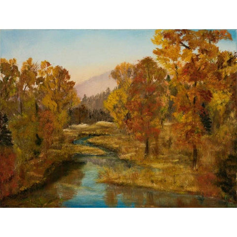 Montana in Fall White Modern Wood Framed Art Print by Monahan, Jodi