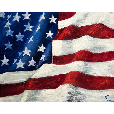 My Flag Black Modern Wood Framed Art Print by Monahan, Jodi