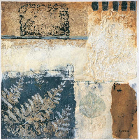 Segment I White Modern Wood Framed Art Print with Double Matting by Martin, Cheryl