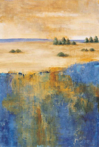 In the Distance II Black Ornate Wood Framed Art Print with Double Matting by Martin, Cheryl