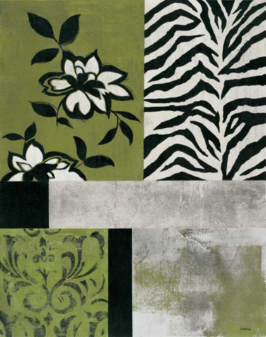 Playing with Patterns I Black Ornate Wood Framed Art Print with Double Matting by Martin, Cheryl