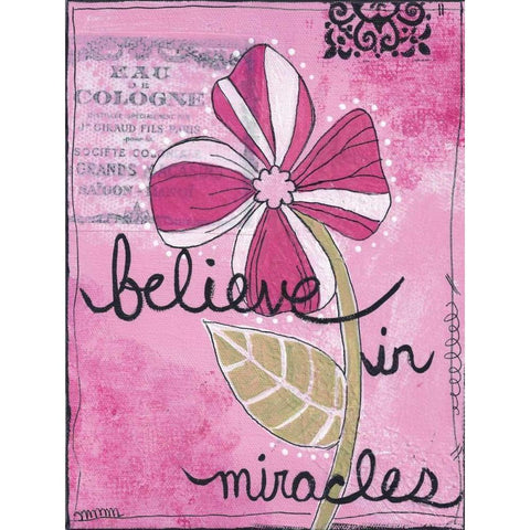 Believe In Miracles Black Modern Wood Framed Art Print with Double Matting by Martin, Monica