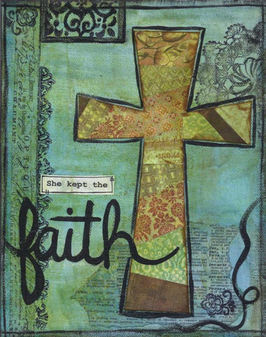 She Kept The Faith White Modern Wood Framed Art Print with Double Matting by Martin, Monica