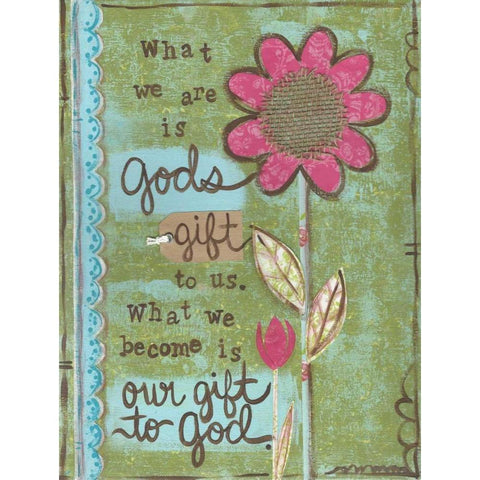 Gods Gift Gold Ornate Wood Framed Art Print with Double Matting by Martin, Monica