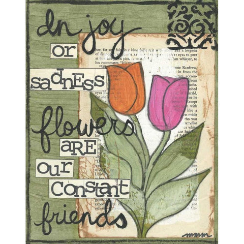 In Joy Or Sadness Black Modern Wood Framed Art Print with Double Matting by Martin, Monica