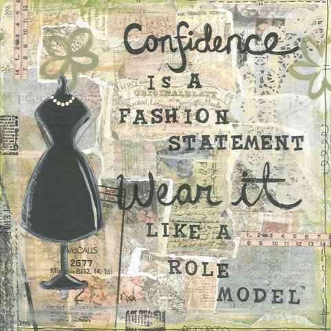 Confidence White Modern Wood Framed Art Print with Double Matting by Martin, Monica