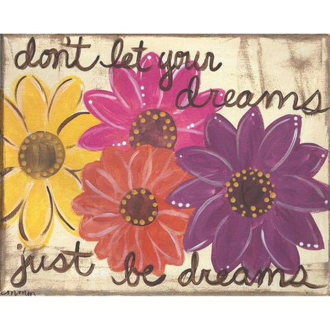 Dont Let Your Dreams White Modern Wood Framed Art Print by Martin, Monica