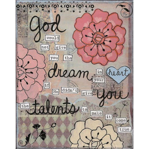 God Given Talents Gold Ornate Wood Framed Art Print with Double Matting by Martin, Monica