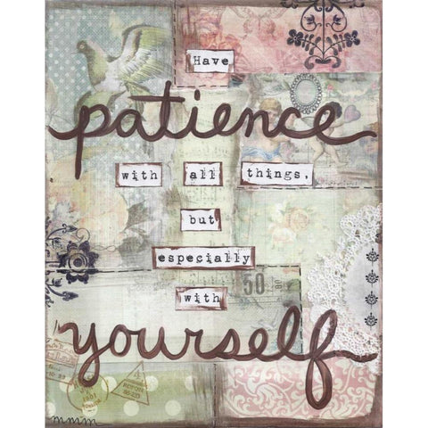 Have Patience Black Modern Wood Framed Art Print with Double Matting by Martin, Monica