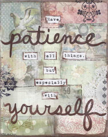 Have Patience White Modern Wood Framed Art Print with Double Matting by Martin, Monica