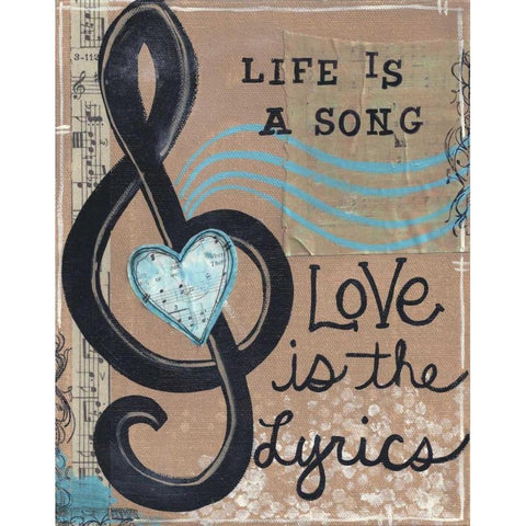 Life Is A Song Gold Ornate Wood Framed Art Print with Double Matting by Martin, Monica