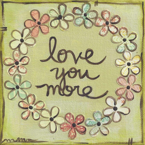 Love You More White Modern Wood Framed Art Print by Martin, Monica