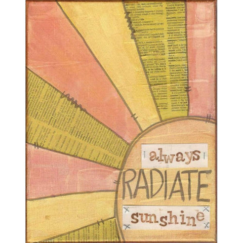 Always Radiate Sunshine White Modern Wood Framed Art Print by Martin, Monica