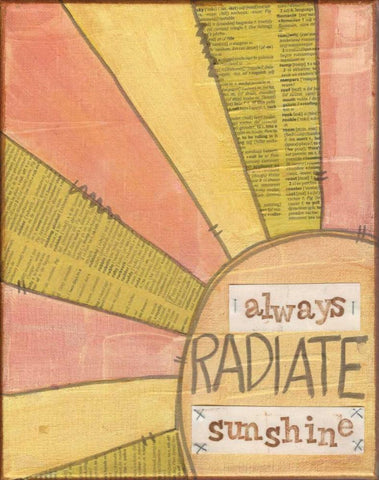 Always Radiate Sunshine White Modern Wood Framed Art Print with Double Matting by Martin, Monica