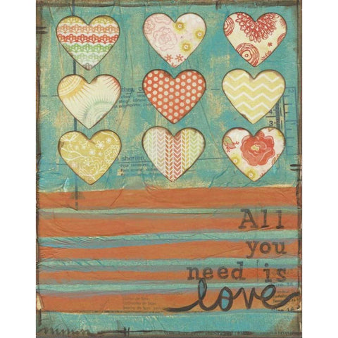 All You Need Gold Ornate Wood Framed Art Print with Double Matting by Martin, Monica