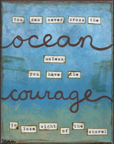 Ocean Courage Black Ornate Wood Framed Art Print with Double Matting by Martin, Monica