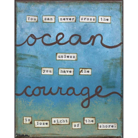 Ocean Courage White Modern Wood Framed Art Print by Martin, Monica