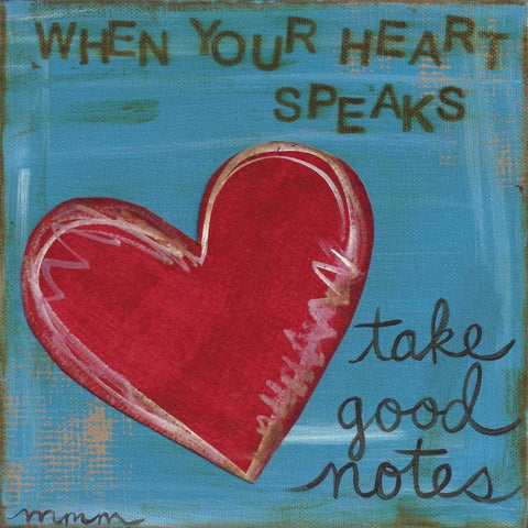 Heart Speaks White Modern Wood Framed Art Print with Double Matting by Martin, Monica