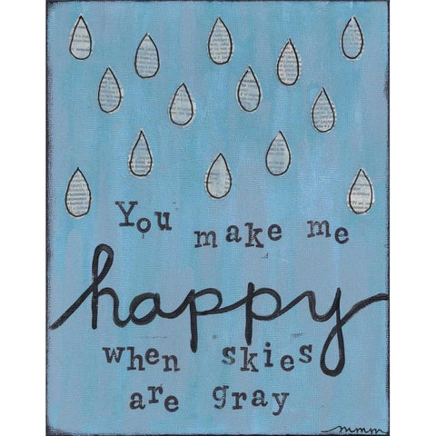 You Make Me Happy Black Modern Wood Framed Art Print with Double Matting by Martin, Monica