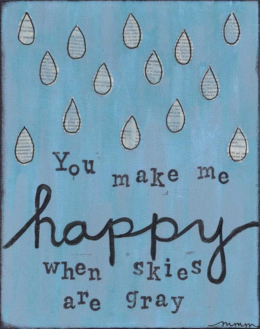 You Make Me Happy White Modern Wood Framed Art Print with Double Matting by Martin, Monica