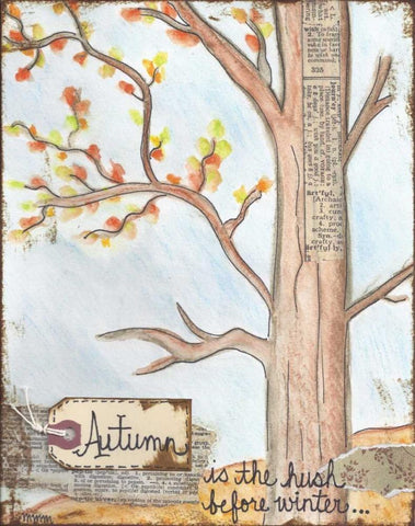 Autumn White Modern Wood Framed Art Print with Double Matting by Martin, Monica