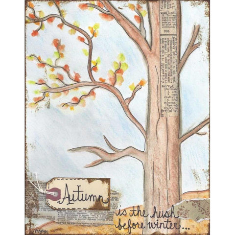 Autumn Black Modern Wood Framed Art Print with Double Matting by Martin, Monica