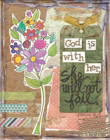 God Is With Her White Modern Wood Framed Art Print with Double Matting by Martin, Monica