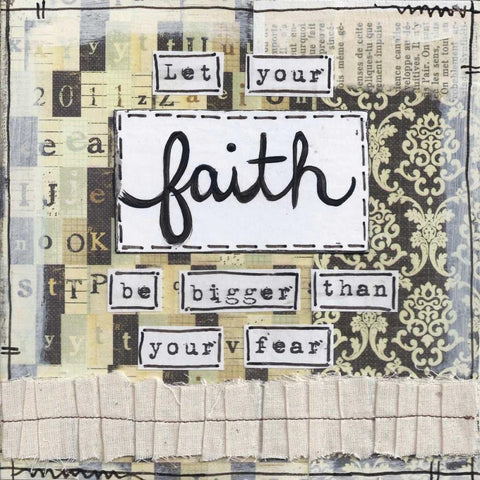 Let Your Faith Black Ornate Wood Framed Art Print with Double Matting by Martin, Monica